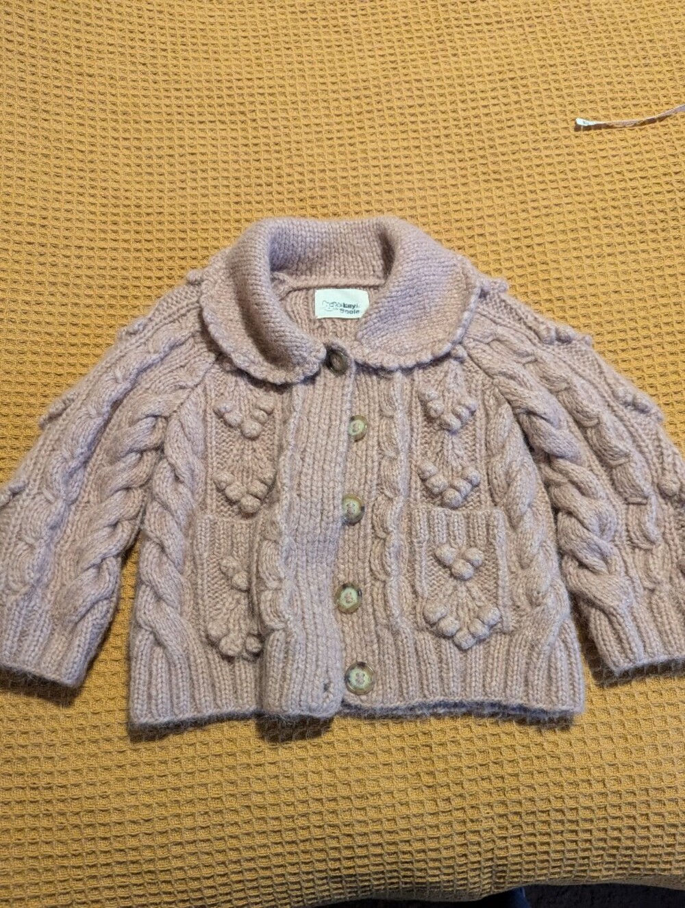 DÔEN Rive Cardigan Sweater - Dusty Pink, 4y